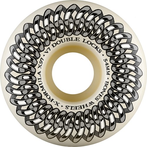 Bones Wheels Double Lock X-Formula Skateboard Wheels, 54mm, 97A, V7 Double Locks