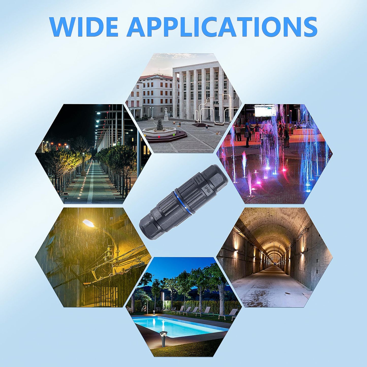 MELIFE 3PCS IP68 Waterproof Electrical Cable Connector, Outdoor 3 Way Junction Box, Waterproof Wire Connectors with Replaceable Lever Wire Connectors for AWG 28-12, Quick Screwless Installation