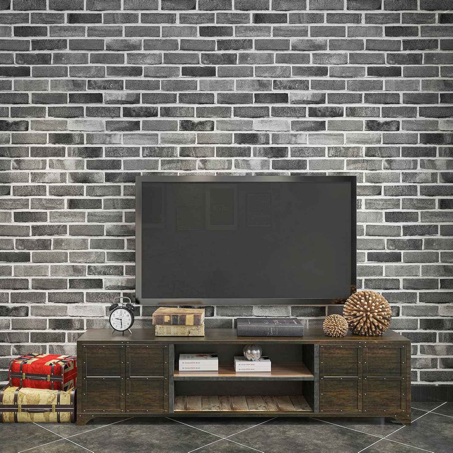 Faux Brick 3D Wall Panels - 10-Pack Peel and Stick Waterproof Foam Wallpaper in Red Brown for Bedroom, Bathroom, Kitchen