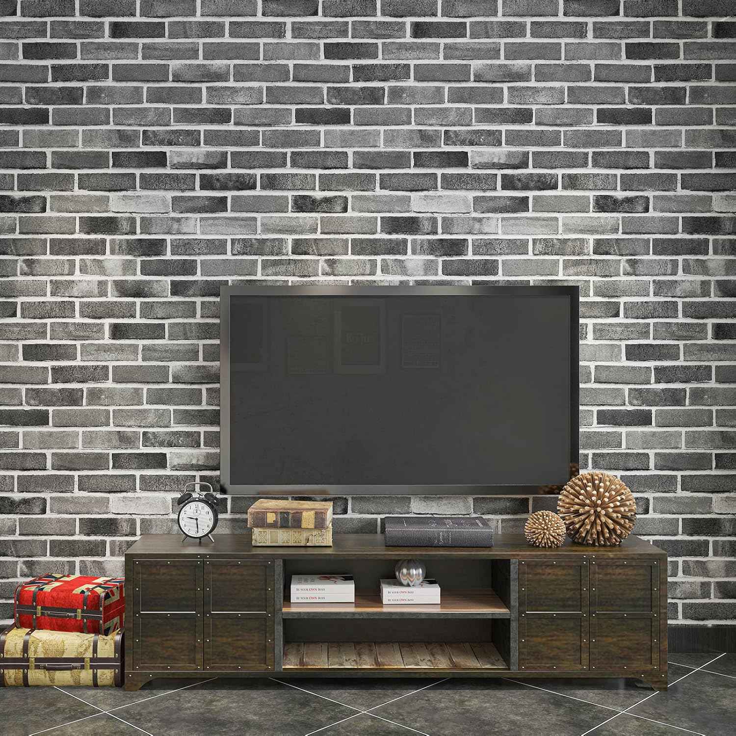 Faux Brick 3D Wall Panels - 10-Pack Peel and Stick Waterproof Foam Wallpaper in Red Brown for Bedroom, Bathroom, Kitchen