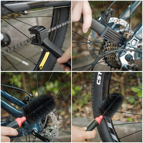 CXWXC Bike Cleaning Kit Including Bicycle Chain Scrubber, Bike Cleaner Brush Tool, Bicycle Chain Cleaning Agent,Chain Lube