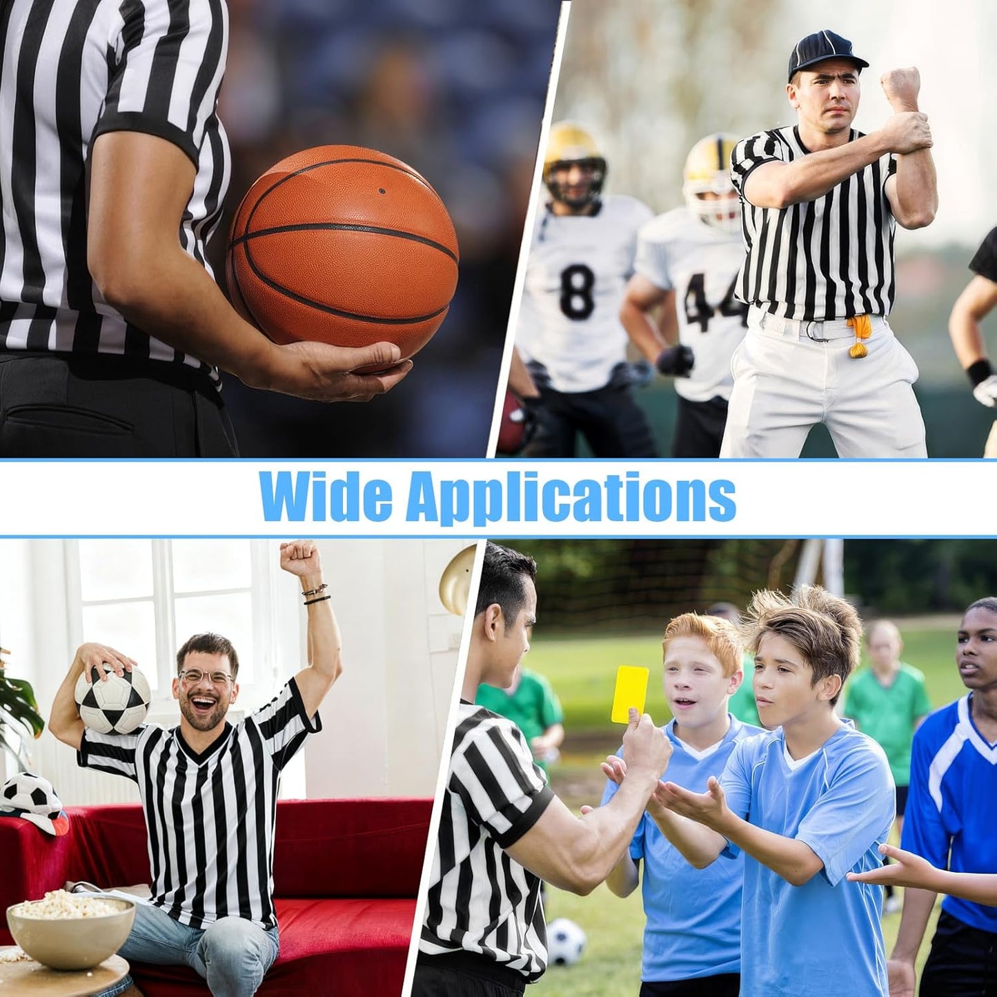 Skiennix Basketball Referee Shirt - V-Neck Design for Men & Women | Short Sleeve Comfort