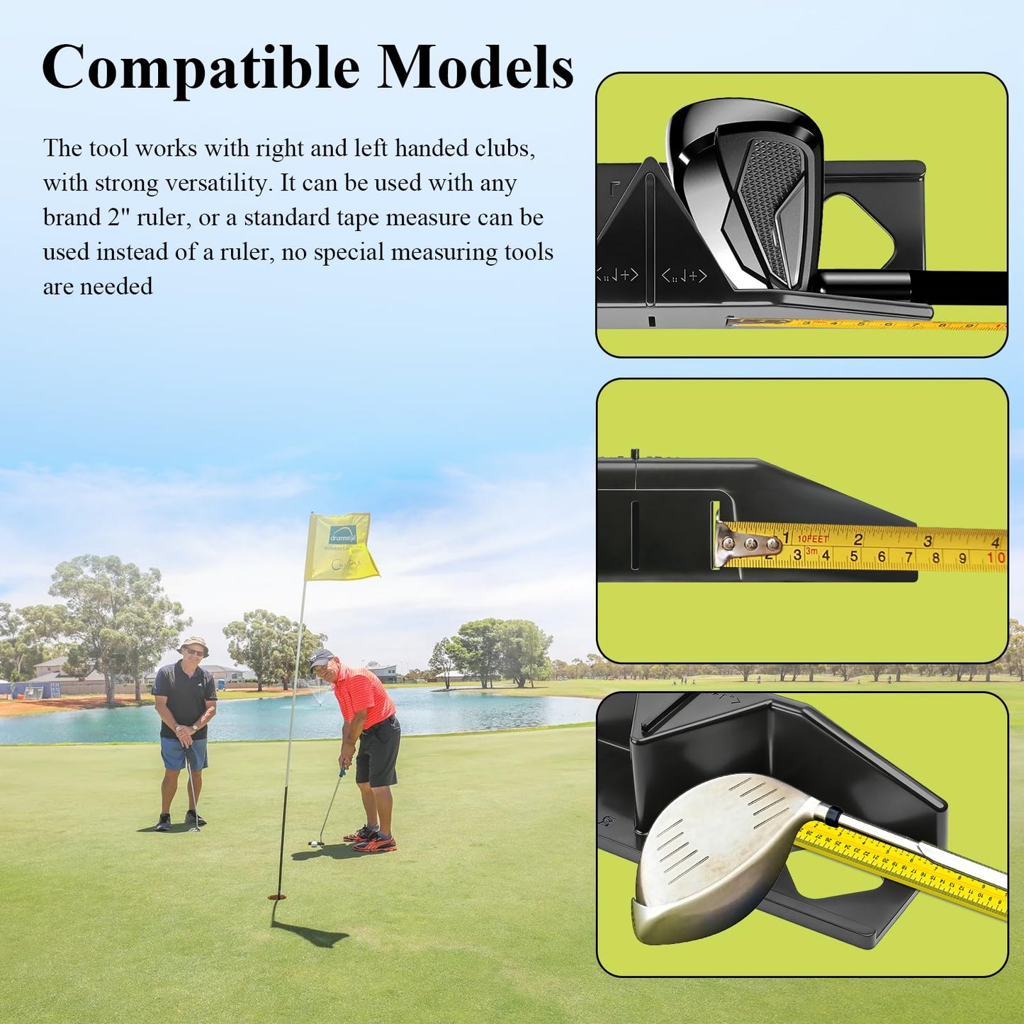 SHUJUKU 1 Pc Golf Club Length & Swing Weight Balance Scale Fitting Tool Works with Right and Left Handed Clubs, for Measurement Fitting, Can Be Wsed with Any Brand 2" Ruler, with 10 ft Tape Measure