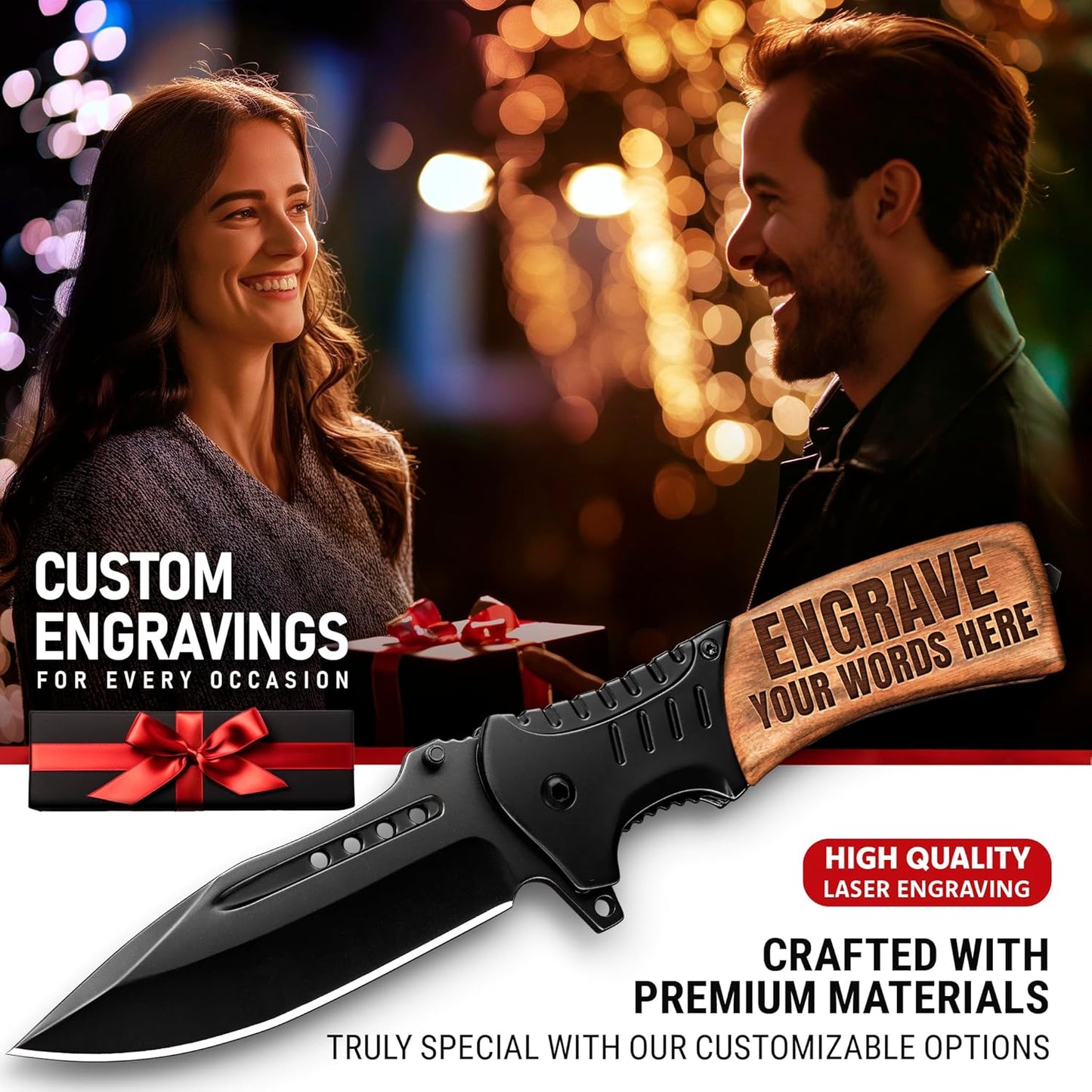 Skiennix Custom Knife - Personalized Engraved Gifts for Men & Women - Unique Pocket Knives for Any Occasion