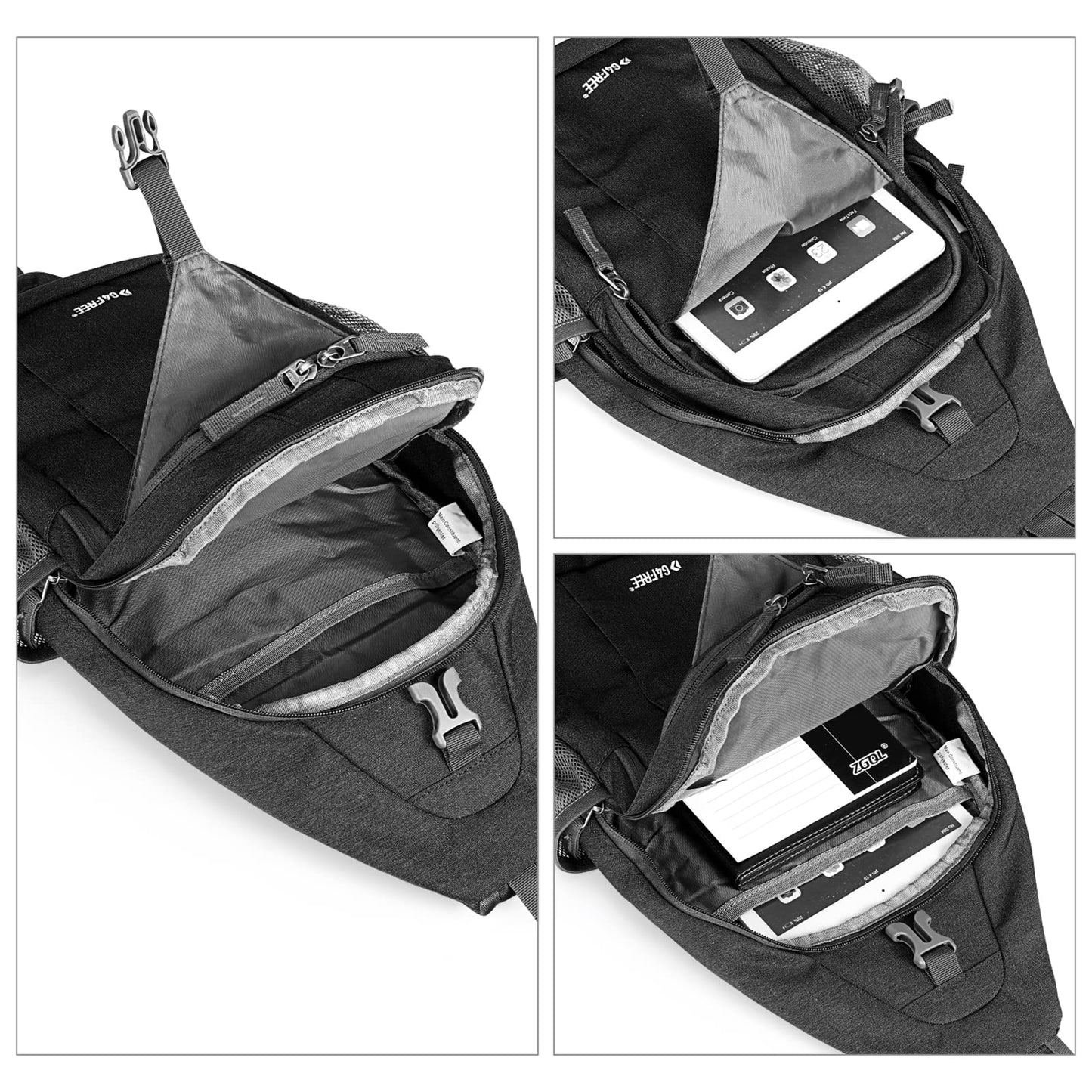 G4Free Sling Bag for Men and Women, RFID Blocking Crossbody Bag, Lightweight Sling Backpack for Travel, Hiking, Walking and Daily Use