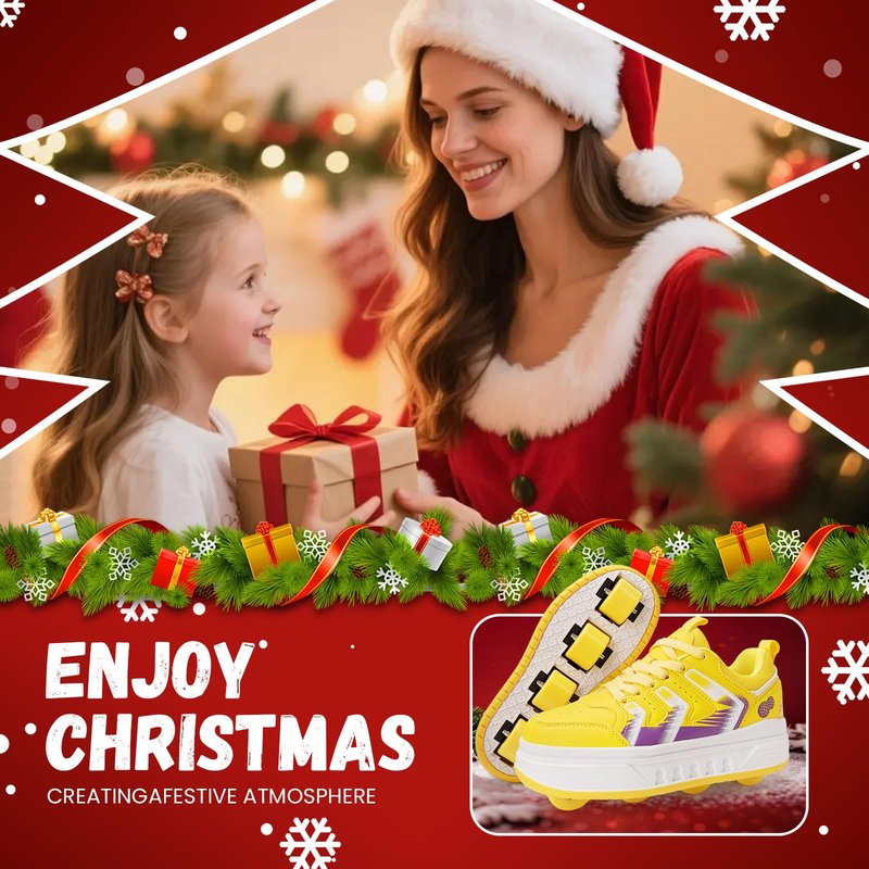 Shock-Absorbing Roller Skates Shoes for Girls - Adult Rollerblades Indoor/Outdoor Skating with Comfort Fit for Birthday Party Gift Yellow