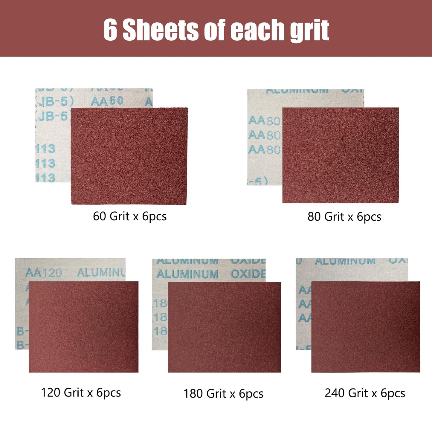 Sandpaper Assorted Grit 4.5 x 5.5 Inch, Wet Dry Sand Paper, Abrasive Sanding Sheets for Wood,Metal Sanding,Automotive,Polishing (Assorted-30pcs)