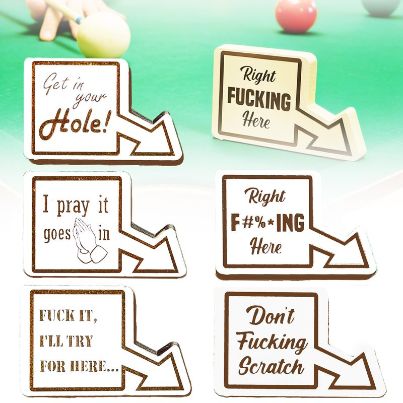 8 Ball Pocket Marker Funny, Funny Pool Table Decoration Sign,Golf Ball Marker,Mark Your Pocket,Mini Billiards Game Accessories Gifts for Men (6pcs)