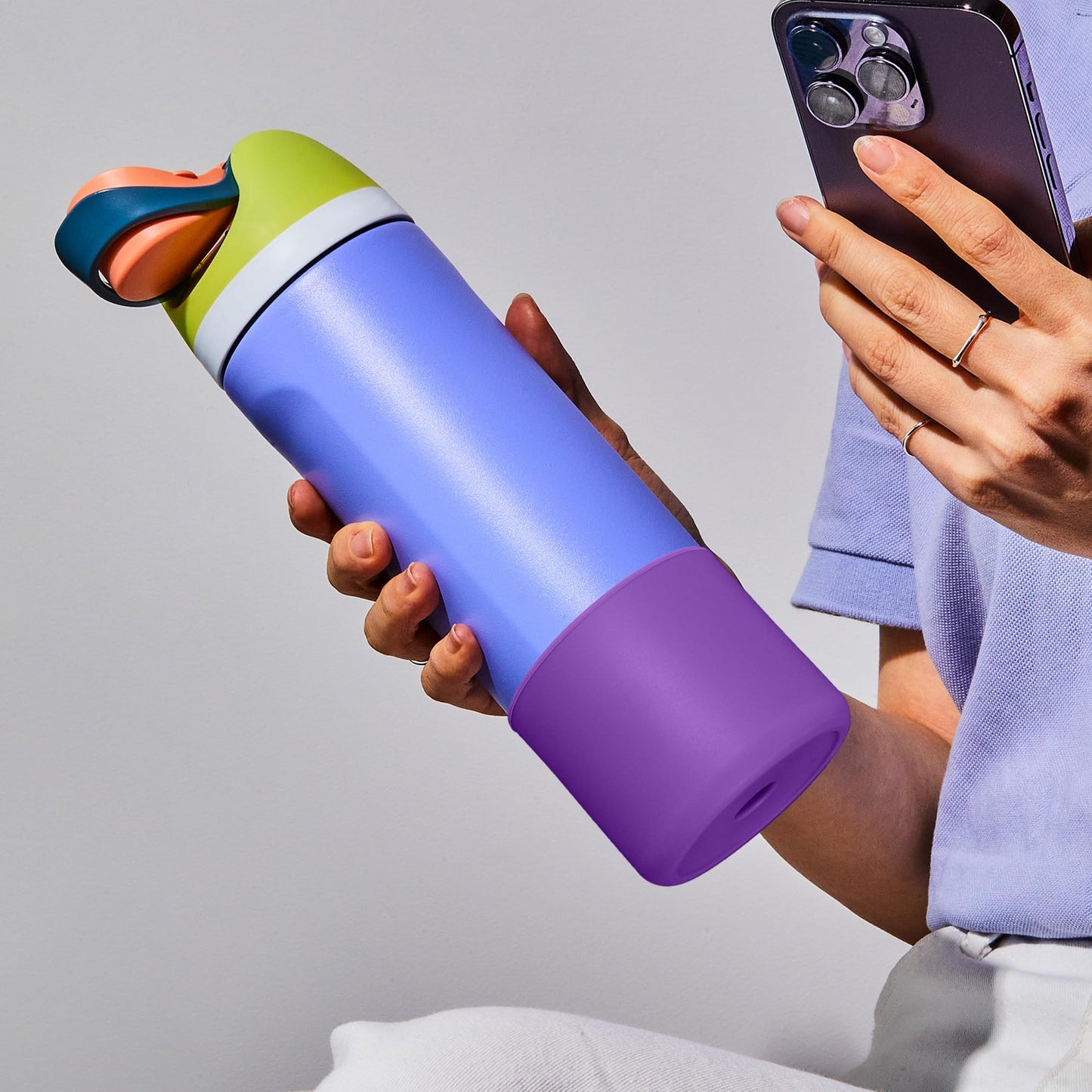 Diumepo Silicone Water Bottle Boot for Owala 32 oz, Anti-Slip Protective Sleeve for Owala Twist & FreeSip & Flip Stainless Steel Water Bottle, Boot Bottom Base for Owala (Purple)