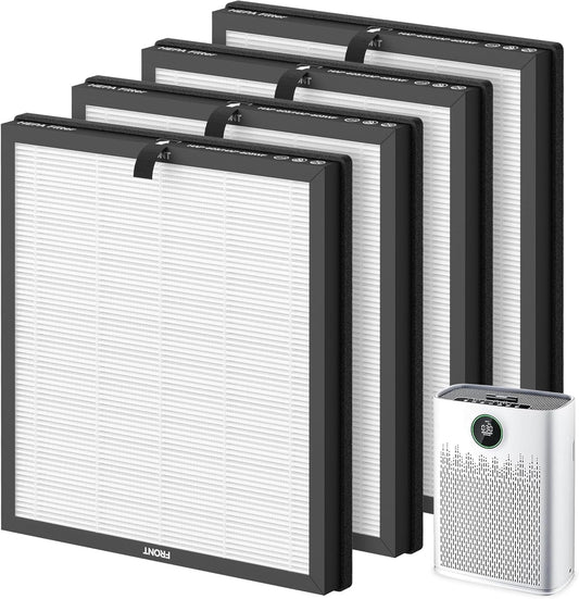 HAP602 Replacement Filter 4-Pack for ECOSELF Air Purifier - 3-in-1 Pre-Filter & Activated Carbon