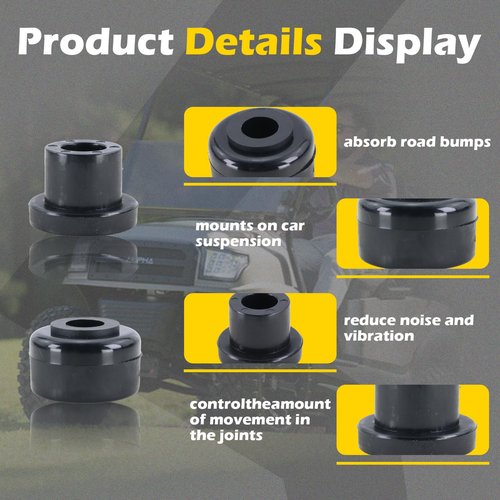 Qagea Replacement A-Arm Bushing Kit for GTW Golf Cart Front A-Arm Lift, Compatible with MadJax MJFX A-Arm Lift (Black)