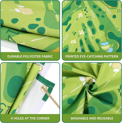 Masters Golf Party Decorations - 7 X 5 Ft Flag Backdrop with 4 Brass Grommets | Indoor & Outdoor Decor