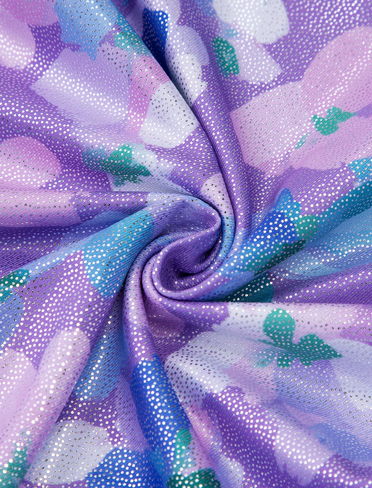 HOZIY Leotards for Girls Gymnastics 3t 4t Mesh Neckline with Iridescent Rhinestones Back Cut Out Sleeveless Purple Floral Biketard Shorts Tumbling Outfits Toddler Kids Sparkly Shiny