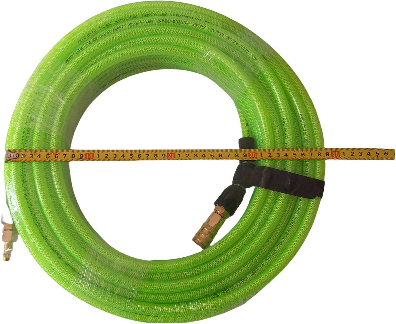 Z-Flex 1/4in. x 100ft. Reinforced Polyurethane Air Hose with Ball Coupler & Safety Plug - 300 PSI