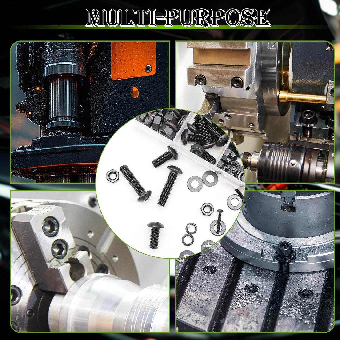 mxuteuk 888PCS Metric Screw Assortment Kit,M2 M3 M4 M5 Machine Screws,10.9 Grade Alloy Steel Metric Hex Button Head Cap Screws Nuts and Flat Washers Assortment Kit for 3D Printing