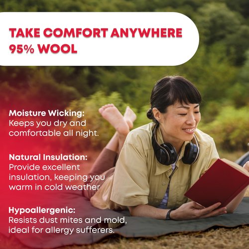 Ever Ready First Aid Military Wool Blanket - 95% Wool, Washable, Perfect for Outdoors, Picnics, Travel, Car & Bushcraft Emergency Blanket, 96" x 108", 8.45 lbs. - Olive Drab - King Size