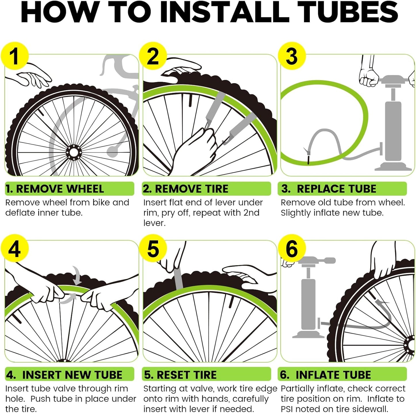 700C Bike Tube - Butyl 2 Pack with Tire Levers | Compatible with 700x20C-25C Sizes