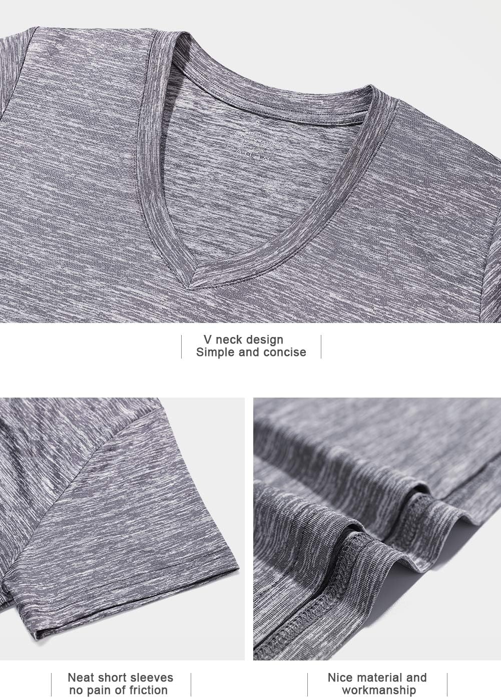 Xelky Women's Dry Fit T-Shirts - Moisture-Wicking V-Neck Athletic Tops | 3-4 Pack Activewear
