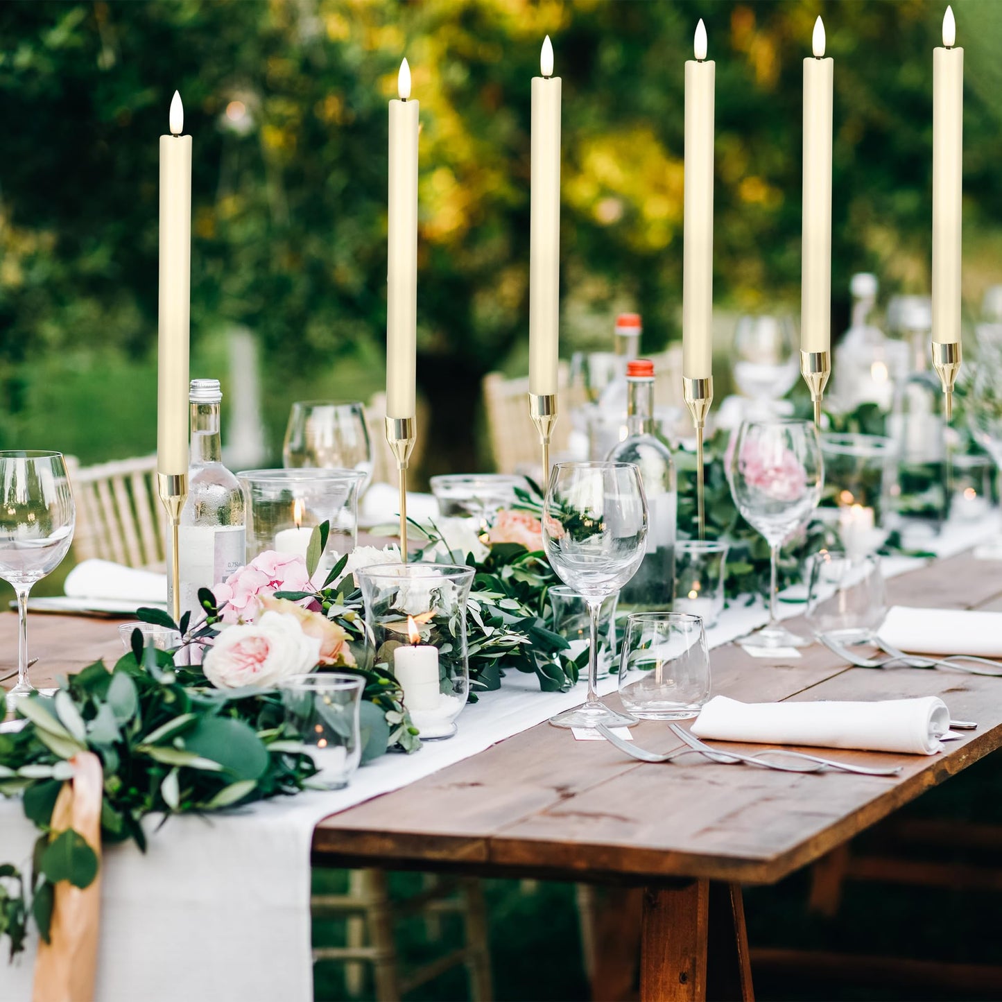 SEHNSY Ivory Flameless Taper Candles with Remote and Timer, 10.1" Battery Operated Candle with Flickering Flame, Led Flameless Candlesticks for Christmas, Weddings, and Indoor Decor, 2 Pack