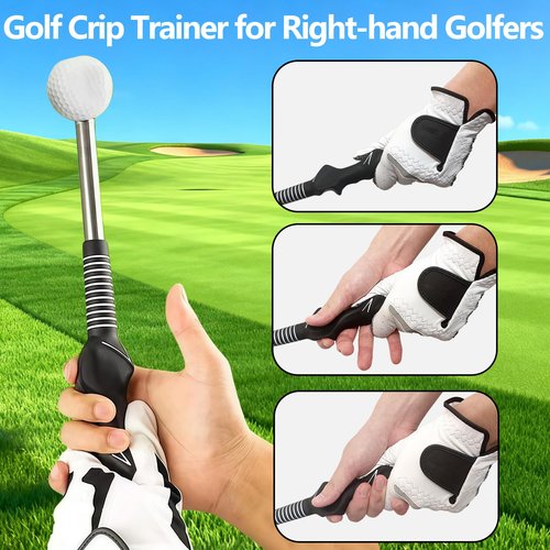 Keaixinyu Pro-Level Right-Handed Retractable Golf Swing Trainer, for Chipping Hitting Practice & Pre-Round Warm-Up Golf Swing Training Aid and Golf Grip Trainer for Indoor & Outdoor Use