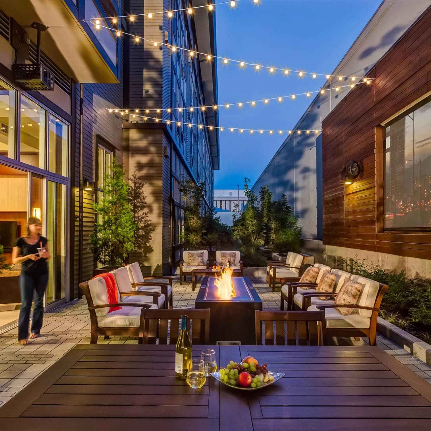 Outdoor String Lights 100FT - G40 Globe Patio Lights with 54 Waterproof LED Bulbs - Black Wire