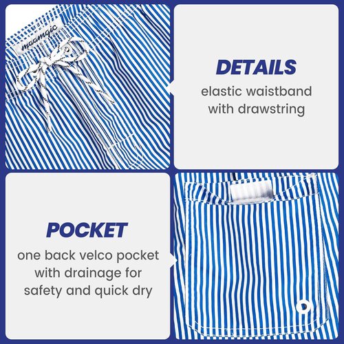 Maamgic Men's Swim Trunks - Quick Dry Bathing Suits with Mesh Lining | Fun 7-Inch Shorts