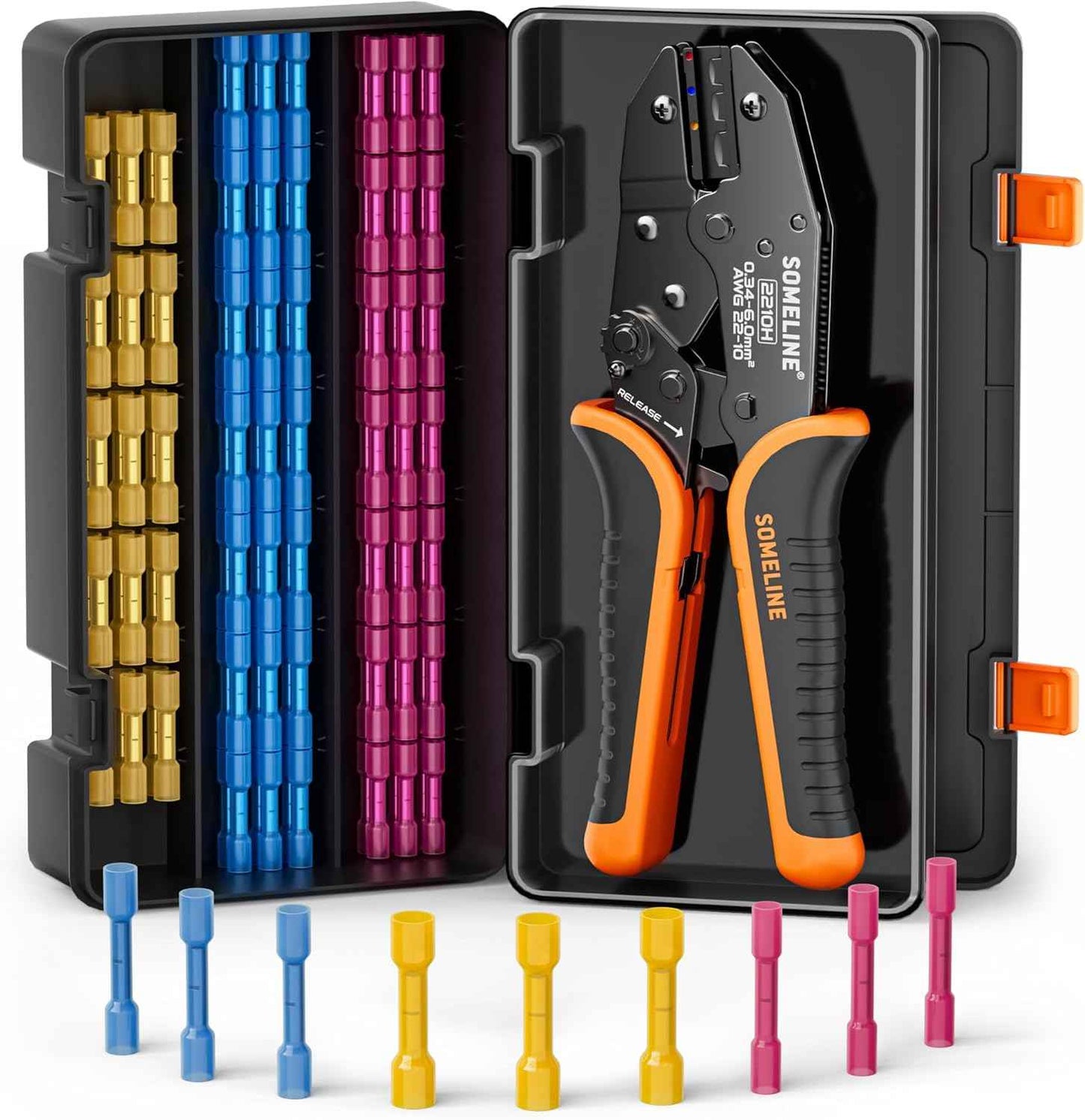 Heat Shrink Connector Crimp Tool Kit - 48 Sizes (22-10 AWG) Marine Grade Wire Connectors & Pliers