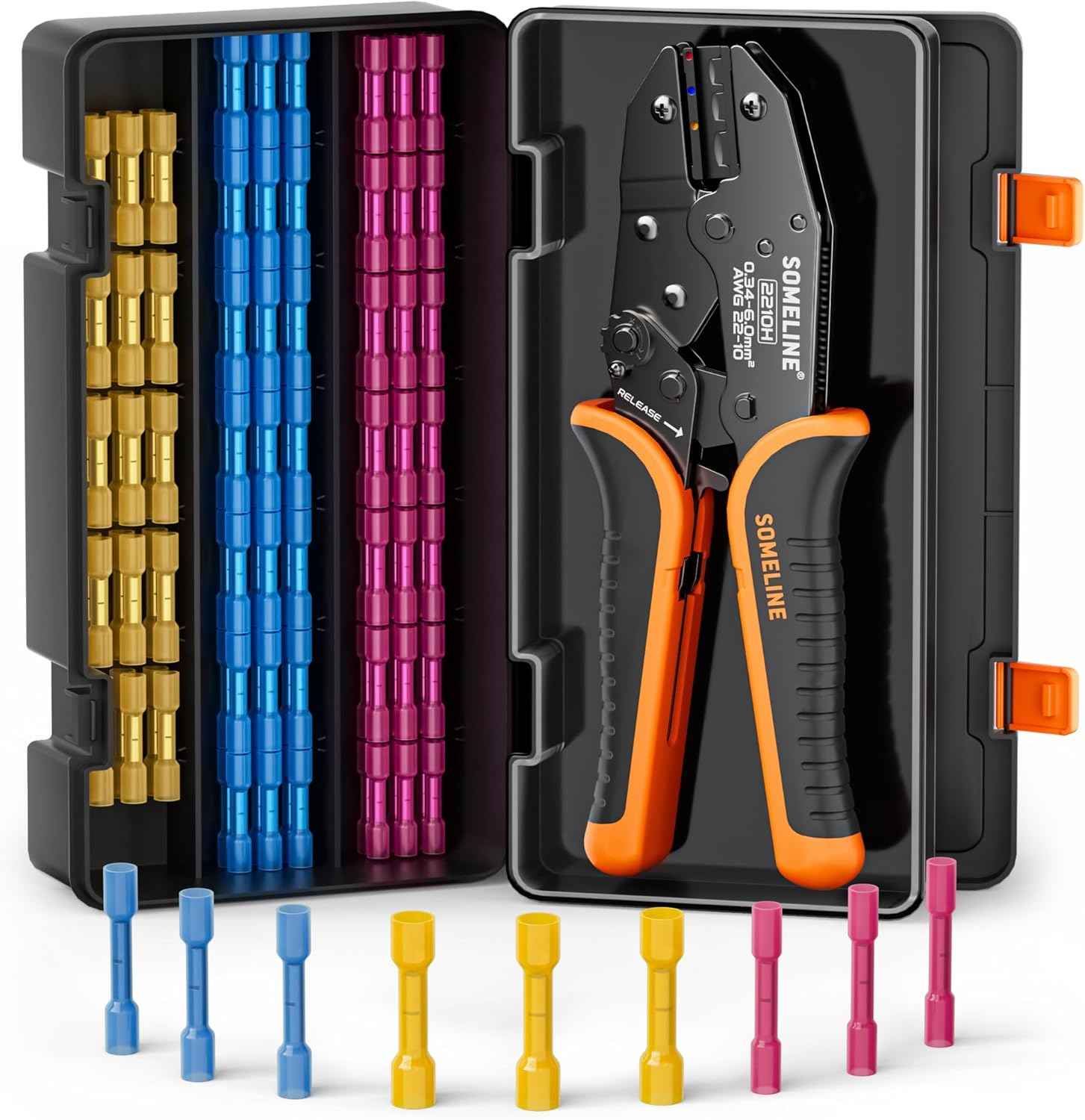 Heat Shrink Connector Crimp Tool Kit - 48 Sizes (22-10 AWG) Marine Grade Wire Connectors & Pliers