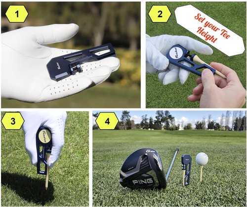 Teebot PRO - Precision Golf Tee Height Setup Tool for Consistent Tee Shots (Graphite Black)
