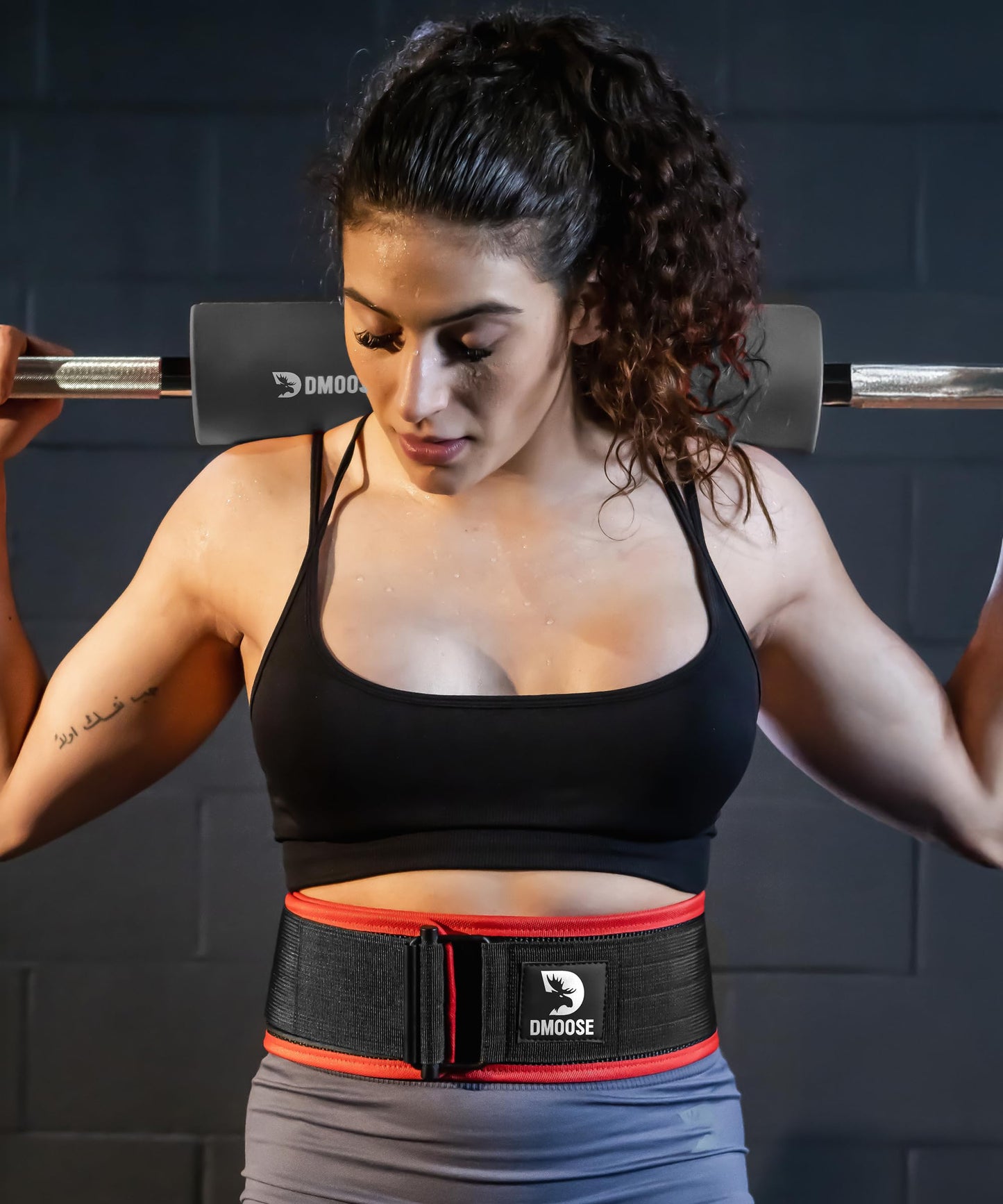 DMoose Auto Locking Squat Belt, Provides Lumbar Support & Stability, 4" Nylon Weight Belt for Women with Adjustable Buckle, Workout Belt for Men
