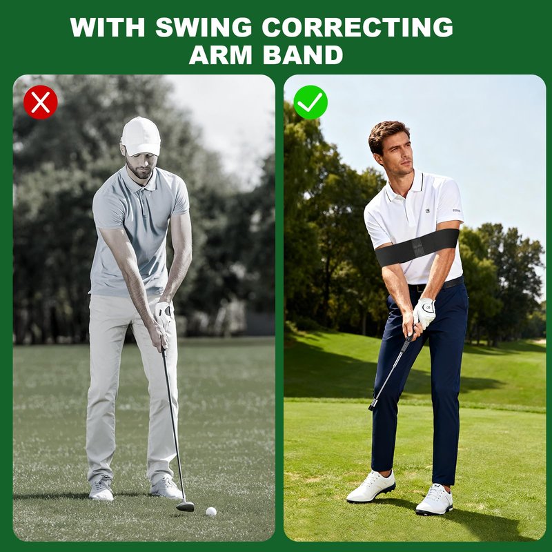 UYCCIMB Retractable Golf Swing Trainer, Portable Golf Grip Trainer Right Hand with Practice Golf Club Weights for Enhance Swing Technique, Beginners Tempo Trainer for Chipping Hitting