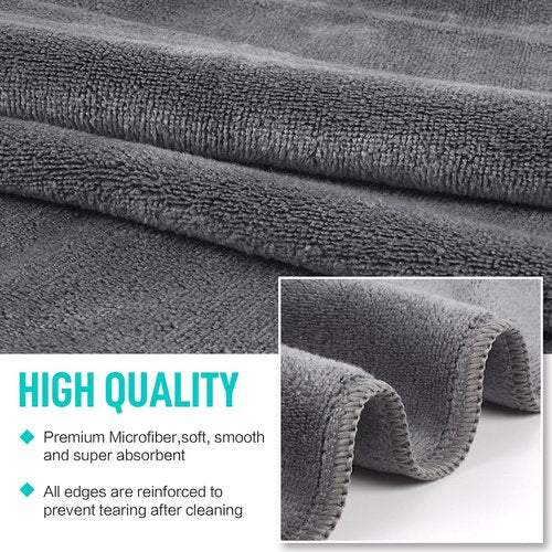 SINLAND Microfiber Camping Towels Super Absorbent Compact Travel Ultra Soft Quick Dry Gym Towel for Sports Beach Swimming Backpacking Hiking and Yoga 6 Pack 16 Inch X 32 Inch Dark Grey