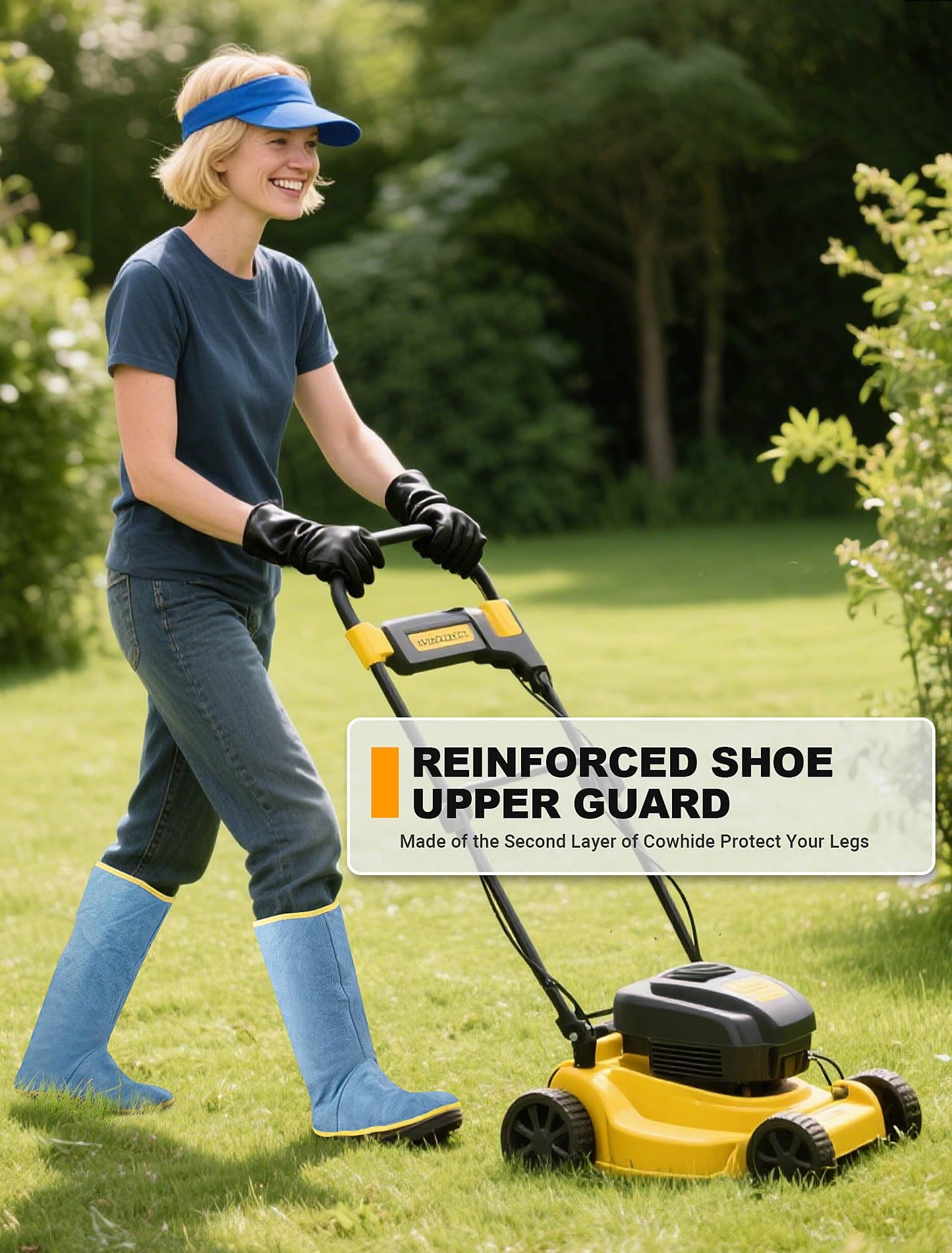 SARDVISA Leg Chaps with Shoes Cover, Weed Eater Shin Gaiters for Garden Weeding, Universal Mowing Protective Accessories Fits Men & Women for Lawn Care, Weeding & Trimming