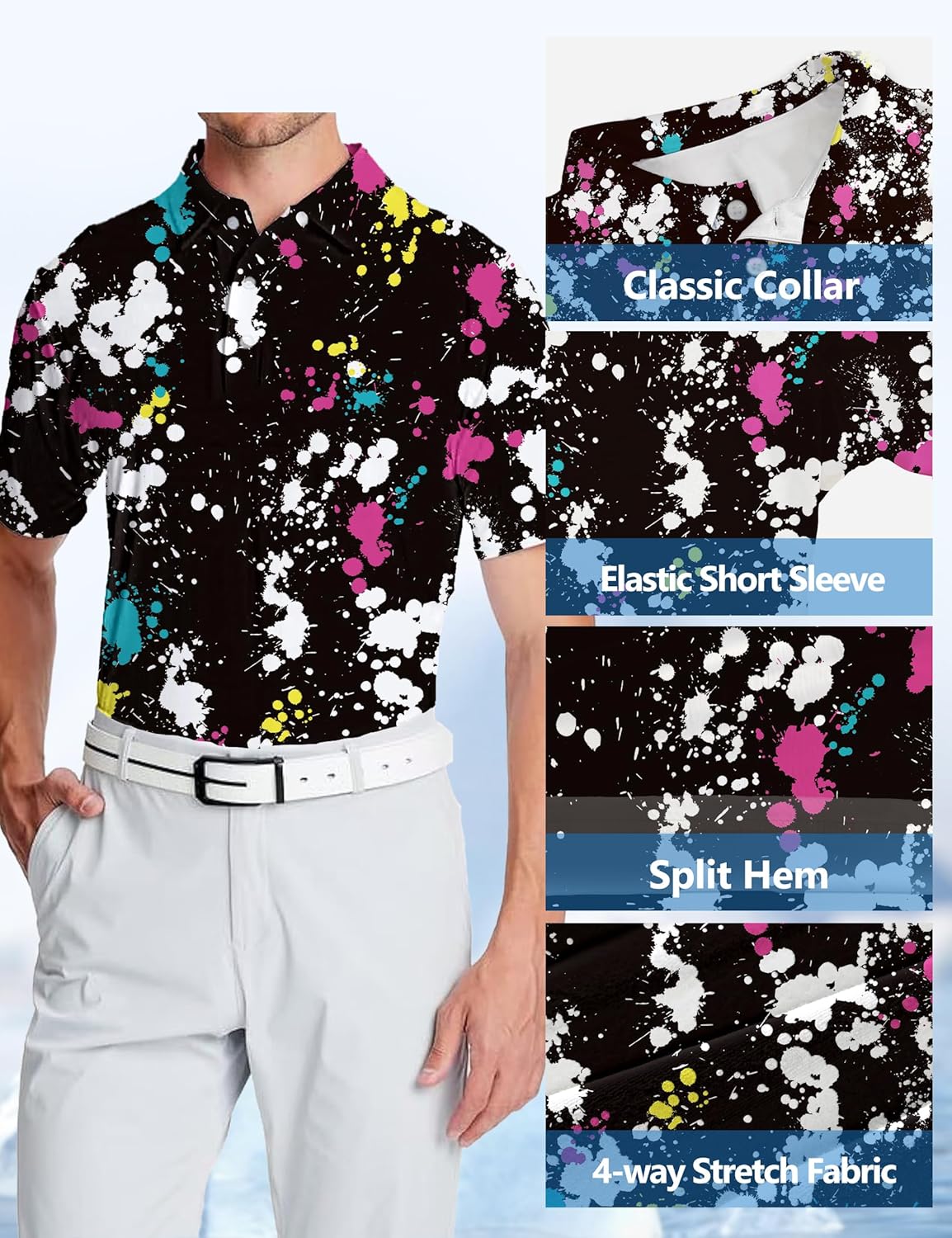 Skiennix Golf Shirts for Men - Moisture-Wicking Performance Dry Fit Polo | Short Sleeve, Stylish Design