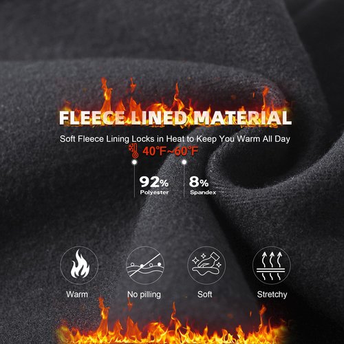 DHSO Warm Fleece Lined Leggings Women with Pockets- Thermal Winter High Waisted Yoga Pants Tummy Control Soft for Workout Dark Grey Large-X-Large