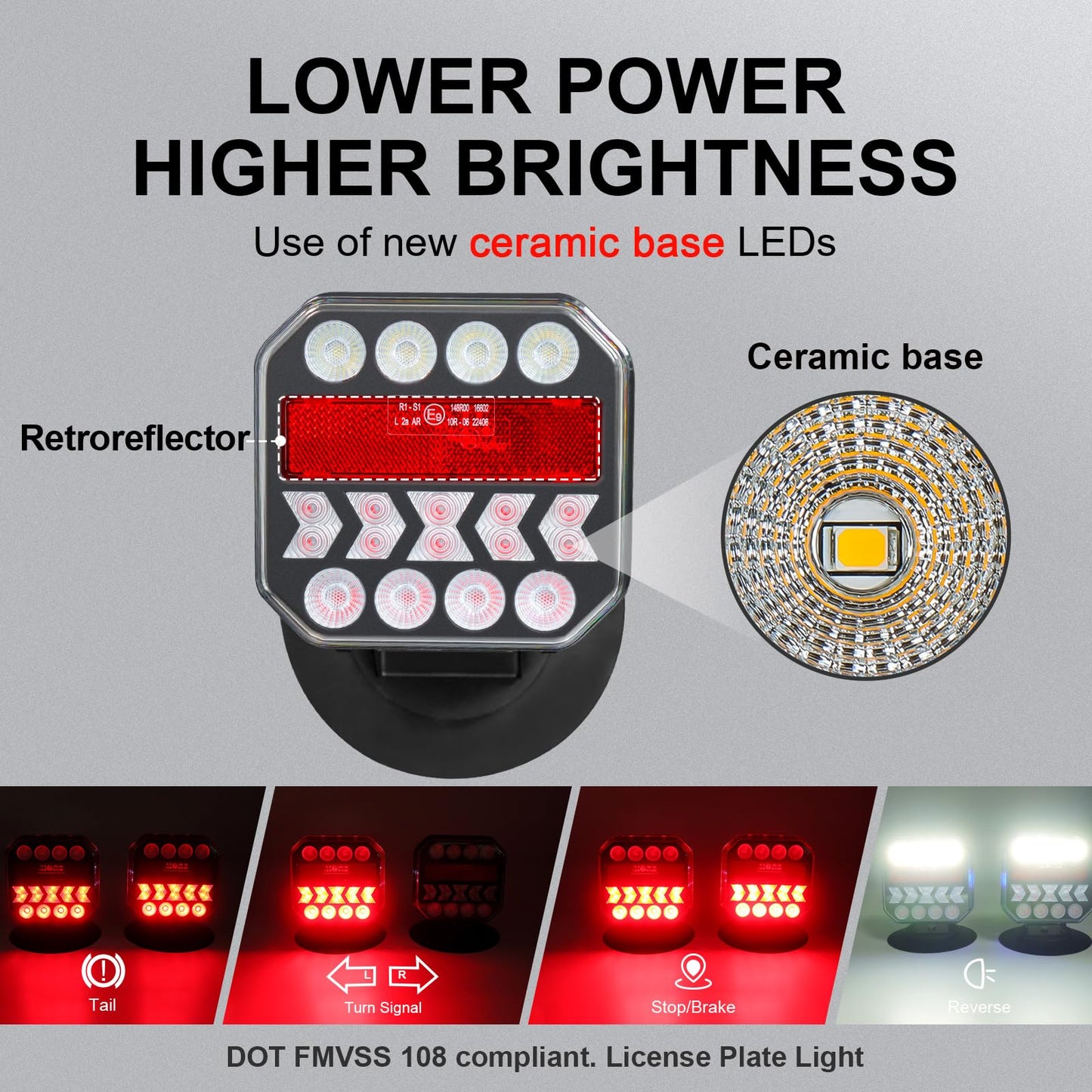 Agrieyes USB-C Wireless Trailer Lights, Adjustable Magnetic Tow Light with Retroreflectors, Rechargeable Towing Light Kit Reverse for Trucks, Boat, RV, Vehicle, Caravan