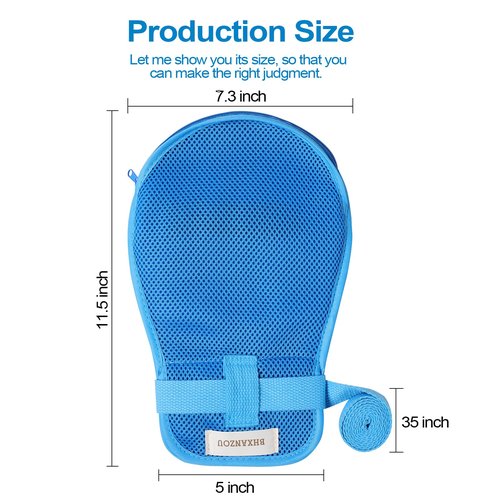 BHXANZOU Dementia Restraint Mitts - Anti-Scratch & Anti-Pull Safety Gloves for Elderly, Washable & Reusable with Finger Separation Design(1 Pair