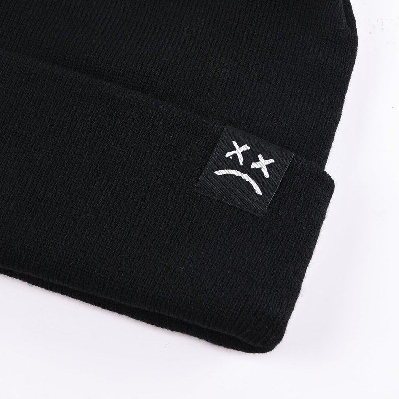 45°LOOKUP CEED Fashion Autumn Winter Warm Beanie Hats Embroidery Cotton Caps Men Women Knitted Hip Hop Hats (US, Alpha, One Size, Black2)