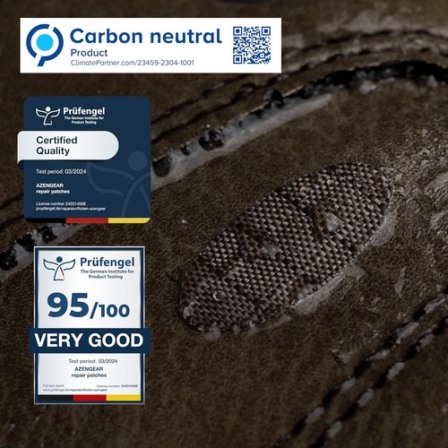 aZengear Repair Patches - Waterproof Self-Adhesive for Jackets, Tents, Shoes & More | 11 Pcs Charcoal Brown