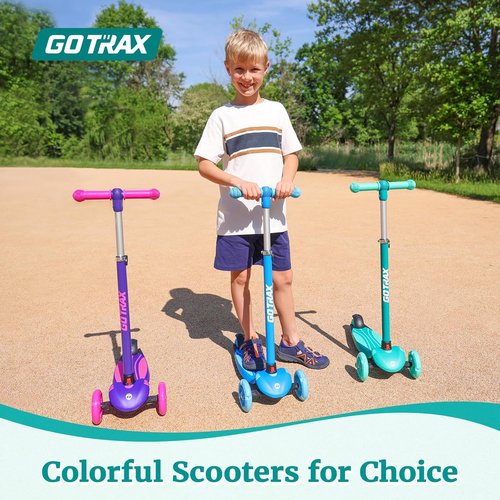 Gotrax KS1 Kids Kick Scooter - LED Lighted Wheels, Adjustable Height, Anti-Slip Deck | For Ages 2-8, Up to 110 Lbs