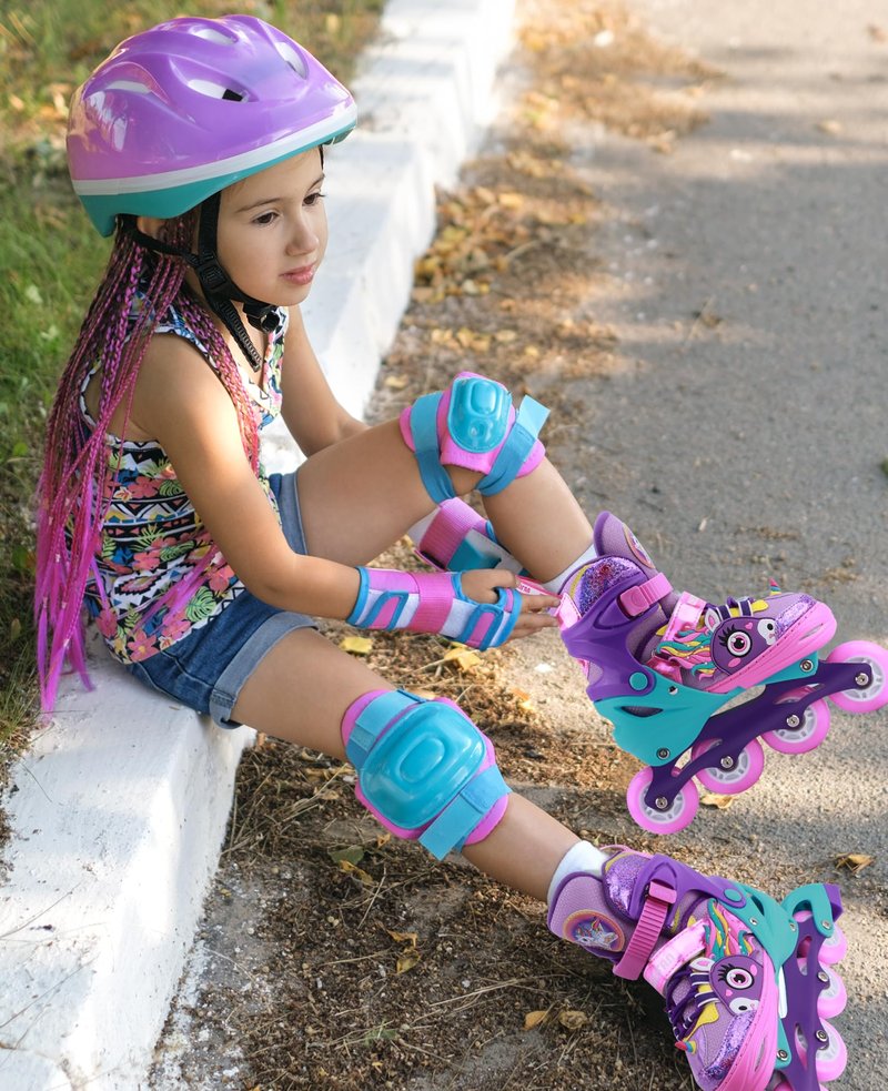 WESKIFAN Unicorn Kids Inline Skates for Girls Women, Rainbow Blades Skates with Shiny Light up Wheels&Adjustable Ages 6-8-12 Year Old, Roller Skates for Birthday Xmas Gifts Toys, Patines para Niñas