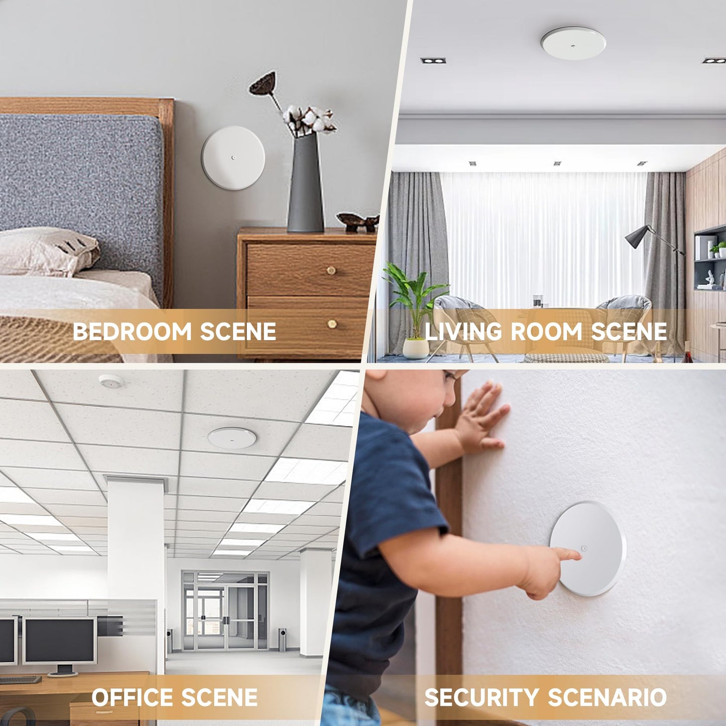 Ceiling Cover Plate,5 Inch Metal Blank Wall Plate Fits 3-1/4" to 4" Round/Octagon Electrical Box Holes,Smoke Detector Cover Plate With Center Screws, Hole Spacing 1.75" to 3.5" (White-2 Pcs)