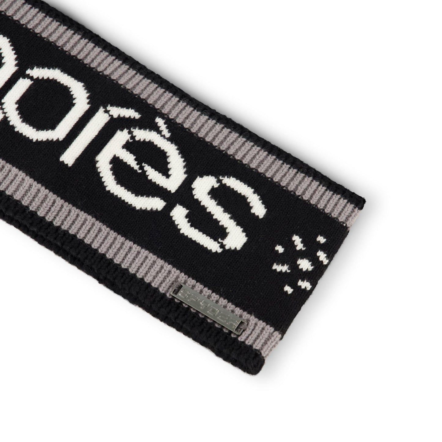 Spyder Womens Intarsia Apres Ski Knit Headband, Black, One Size
