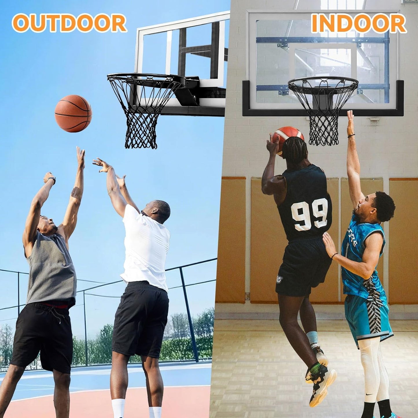 Skiennix Professional Basketball Net - Heavy Duty Nylon with 12 Loops | All-Weather Design for Indoor/Outdoor Rims
