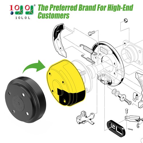 10L0L Golf Cart Brake Drum Hub for Club Car DS 1995-Up & Precedent 2004-Up Gas and Electric Models, Replacement Brake Drum Kit, Replaces OEM# 1017911-01 1018232-01