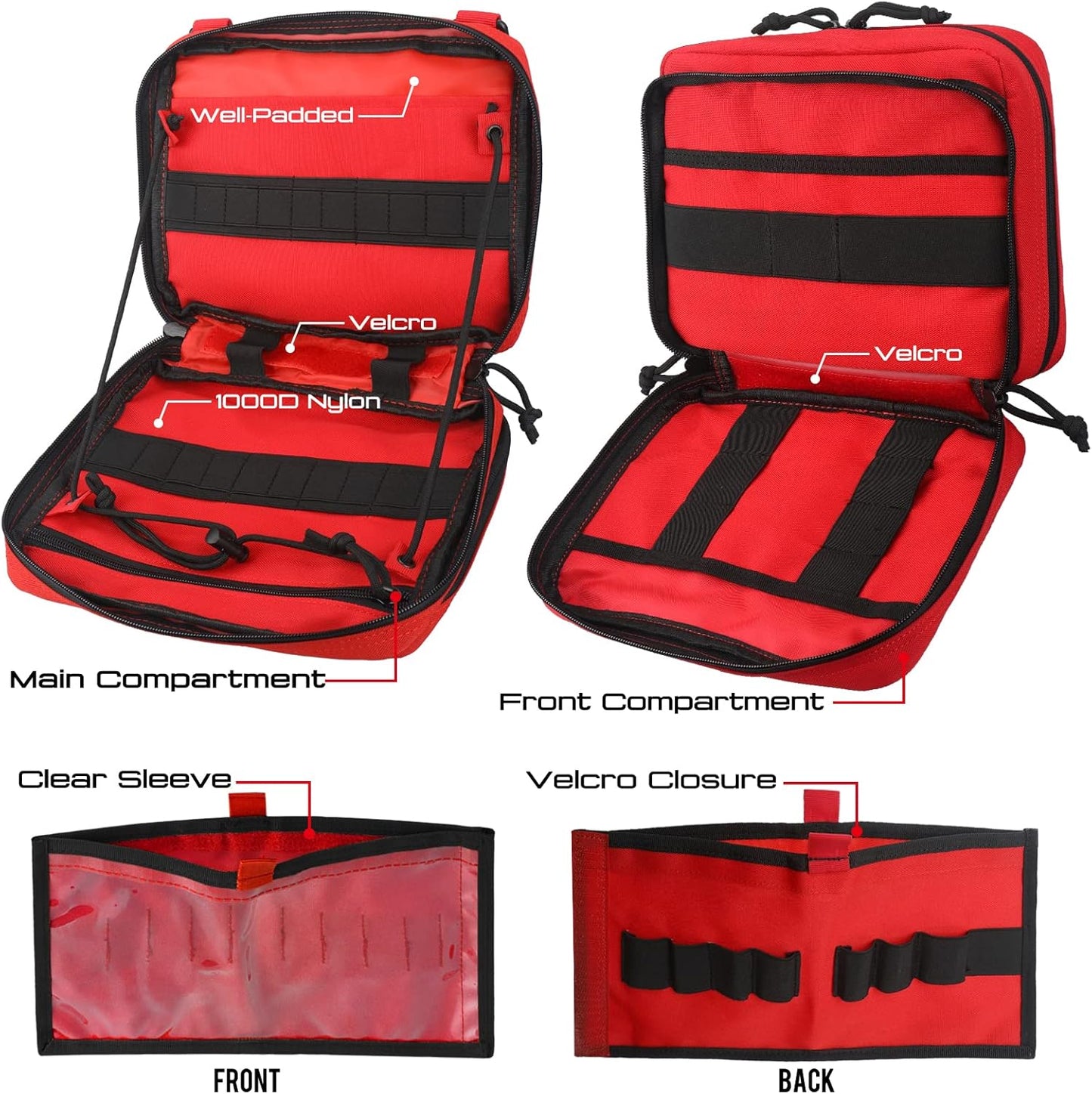 WYNEX Tactical Large Admin Pouch - Double Layer Molle EDC Utility Pouch with Map Sleeve | High Capacity