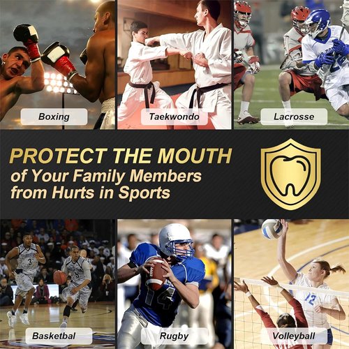 BBTO Youth Mouth Guard - 6 Pcs Set for Sports | Includes Case for Wrestling, Boxing, Basketball, Football