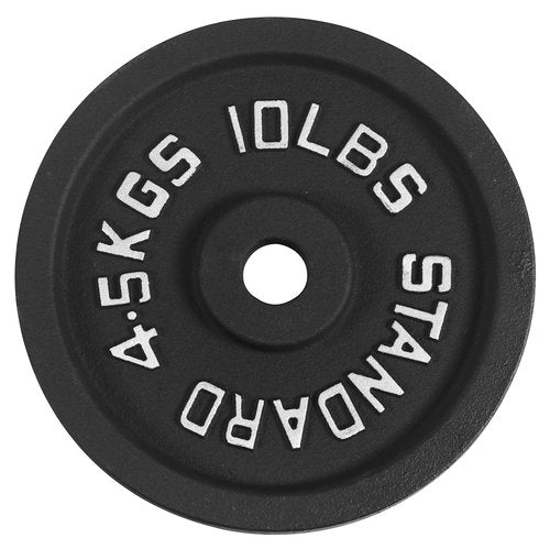 Fitvids Cast Iron 1-Inch Standard Weight Plate for Strength Training & Weightlifting – Multiple Weights Available – 10LB (Pair) – Standard (1-Inch Center)
