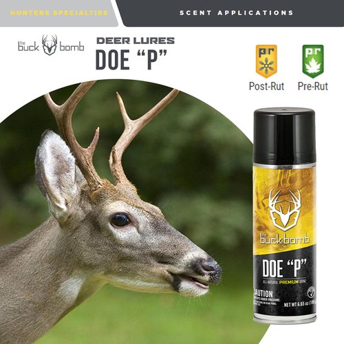 Hunters Specialties Buck Bomb Natural Doe "P" Aerosol Scent | Deer Buck Lure Hunting Pre/Post-Rut Scent Attractant for Hunting, 6.65 Oz (189 g.)