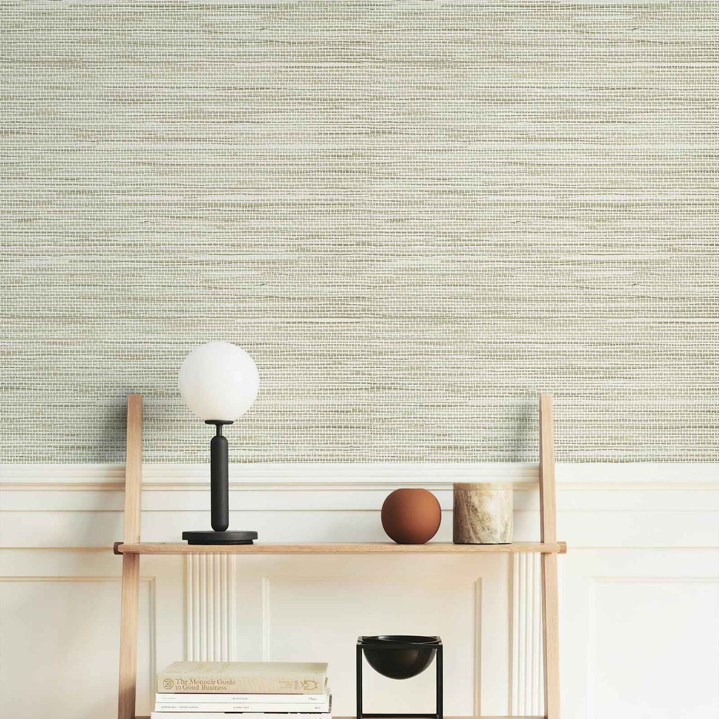 HueBurst Grasscloth Peel and Stick Wallpaper 17.3" x 197" Renter Friendly, Cream Textured Grassweave Wallpaper Self Adhesive Removable for Bathroom Bedroom